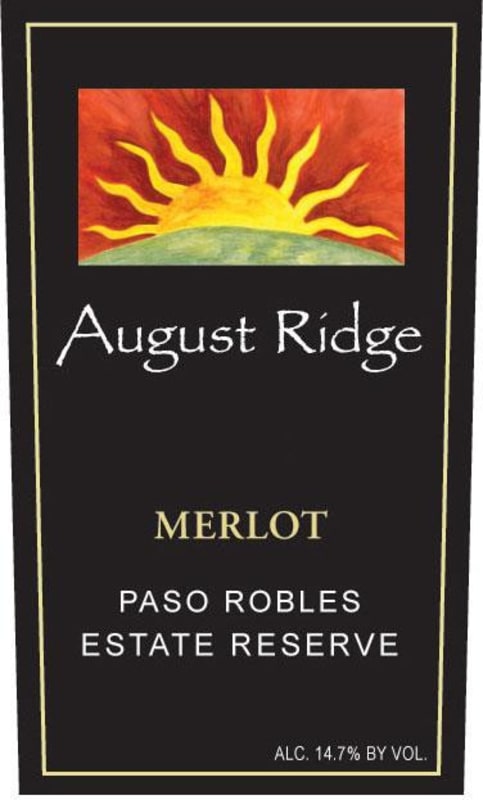 August Ridge Vineyards Merlot Reserve 2011 Front Label