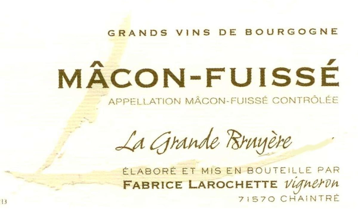 Domaine Fabrice Larochette Macon-Fuisse La Grande Bruyere 2015 Front Label