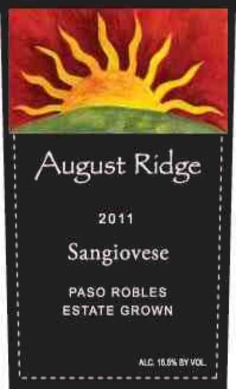 August Ridge Vineyards Sangiovese 2011 Front Label