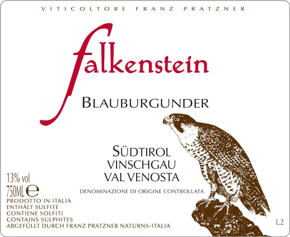 Falkenstein Alto Adige Valle Venosta Blauburgunder 2012 Front Label