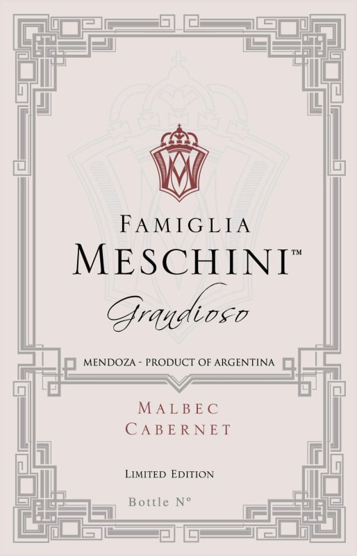 Famiglia Meschini Grandioso Malbec Cabernet 2012 Front Label