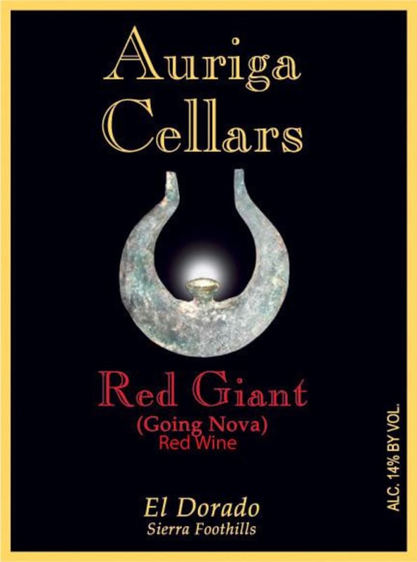 Auriga Wine Cellars Red Giant 2010 Front Label