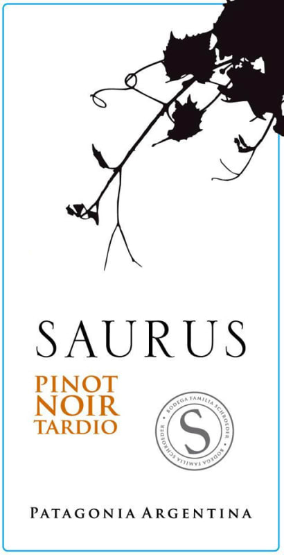 Familia Schroeder Saurus Tardio Pinot Noir 2010 Front Label