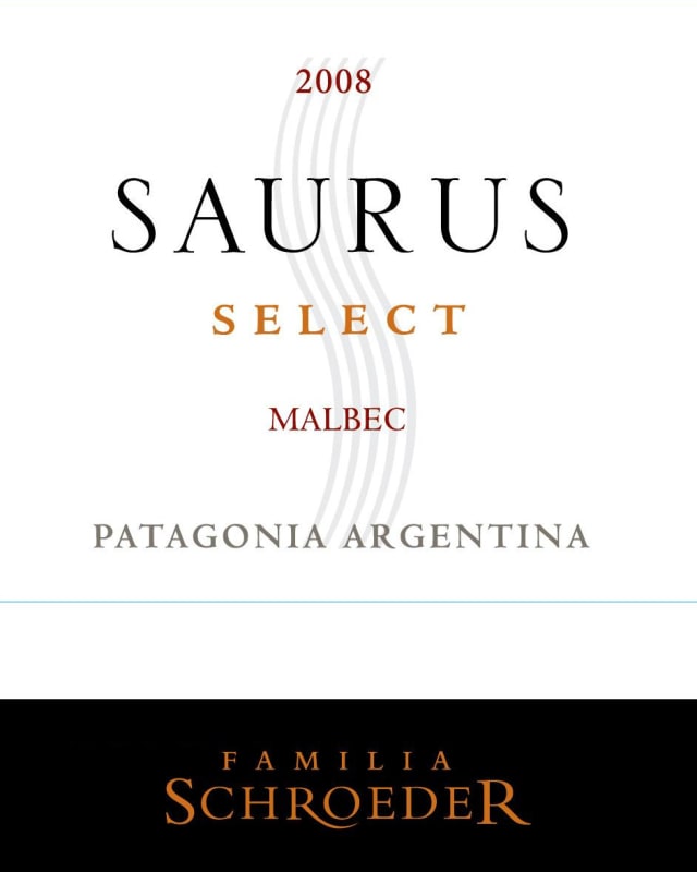 Familia Schroeder Saurus Select Malbec 2008 Front Label