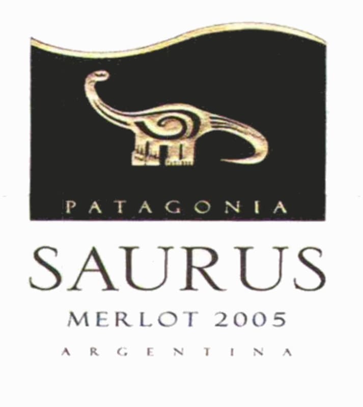 Familia Schroeder Saurus Merlot 2005 Front Label