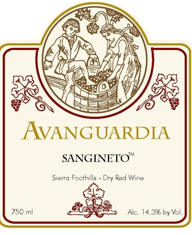 Avanguardia Wines Sangineto Red 2009 Front Label