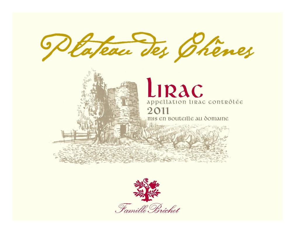 Chateau de Vaudieu Lirac Plateau des Chenes 2011 Front Label