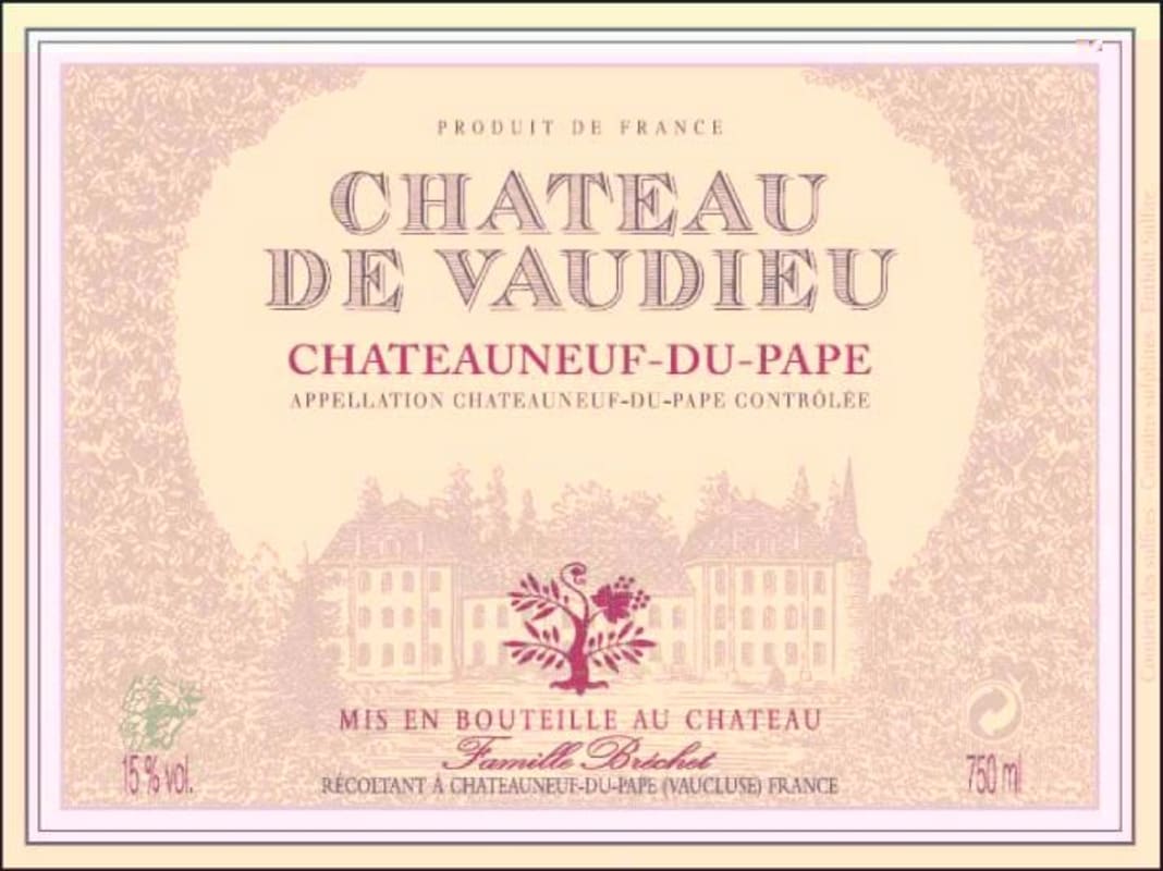 Chateau de Vaudieu Chateauneuf-du-Pape 2007 Front Label