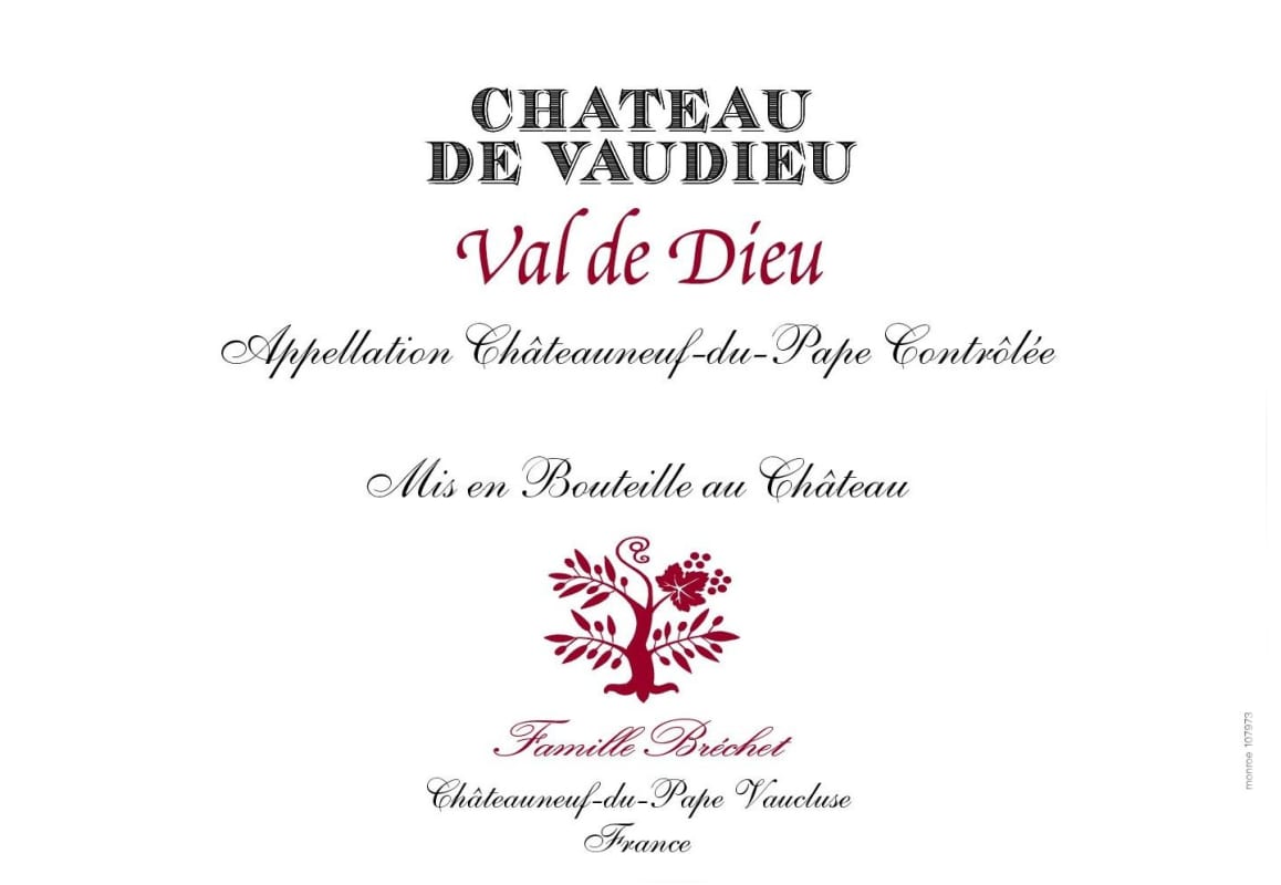 Chateau de Vaudieu Chateauneuf-du-Pape Val de Dieu 2011 Front Label