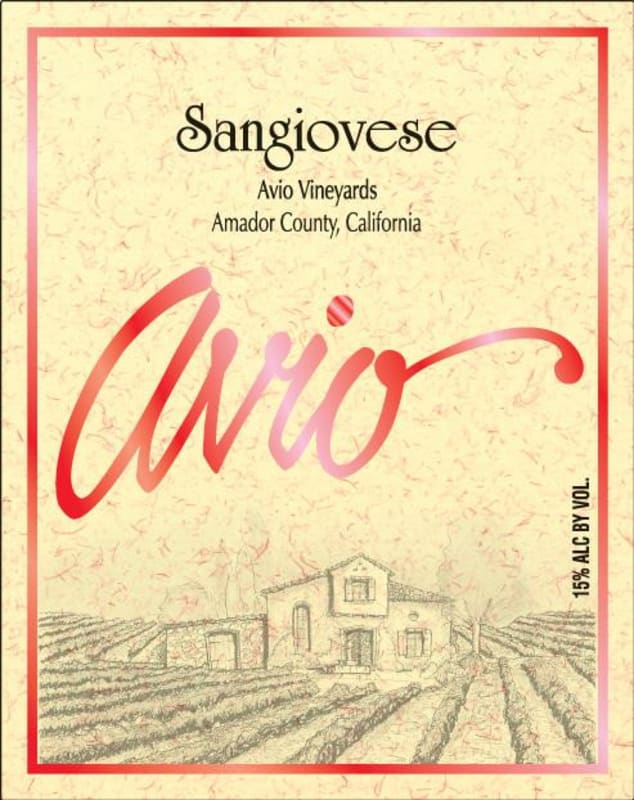 Avio Vineyards Sangiovese 2011 Front Label