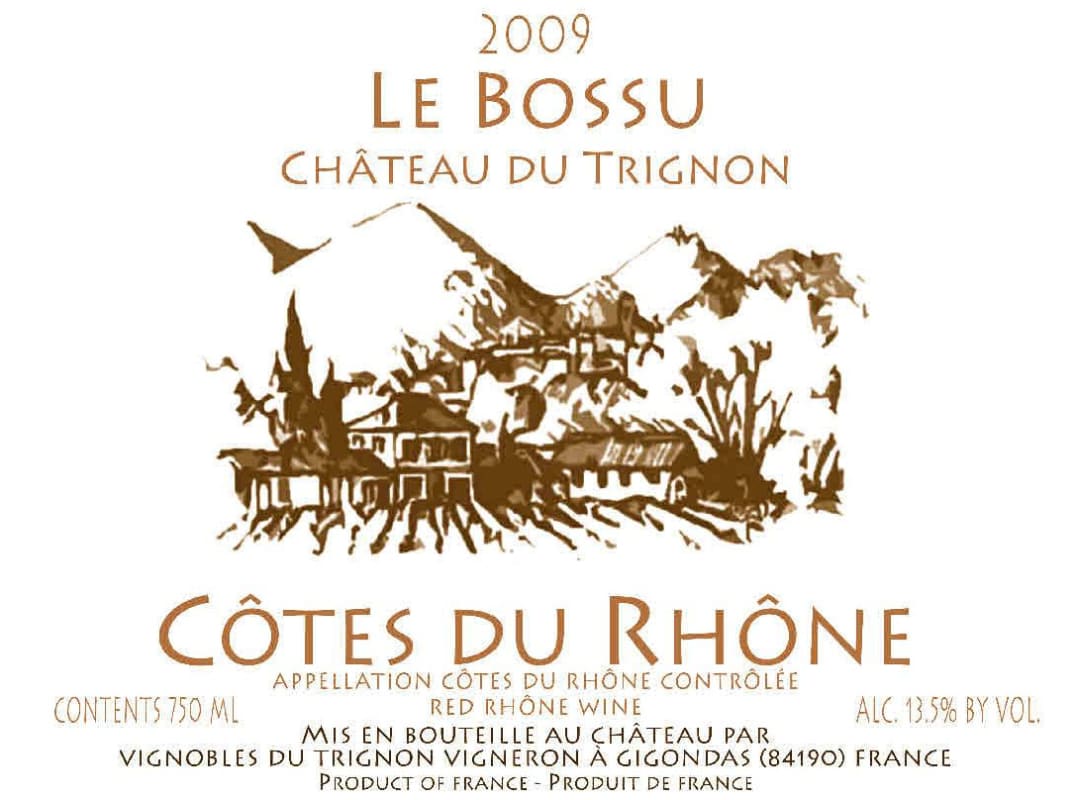 Famille Quiot Gigondas Chateau du Trignon Le Bossu 2009 Front Label