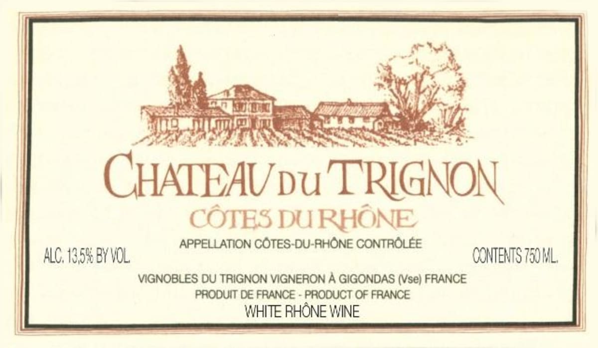 Famille Quiot Cotes du Rhone Chateau du Trignon Viognier 2013 Front Label