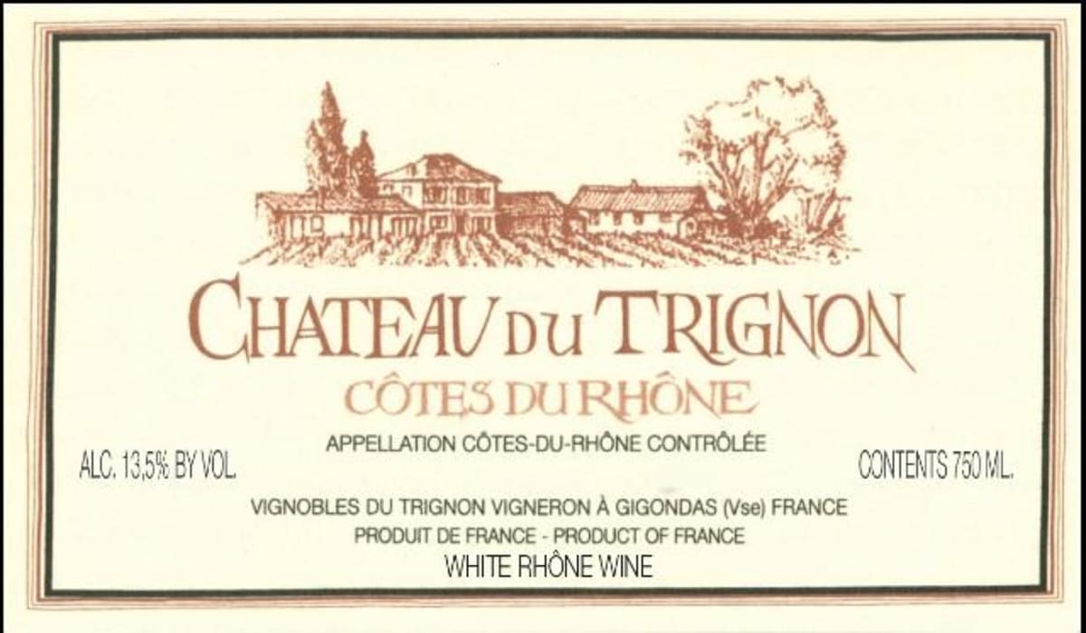Famille Quiot Cotes du Rhone Chateau du Trignon Viognier 2012 Front Label