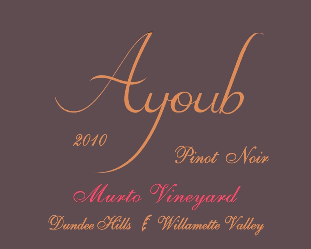 Ayoub Vineyard Murto Pinot Noir 2010 Front Label