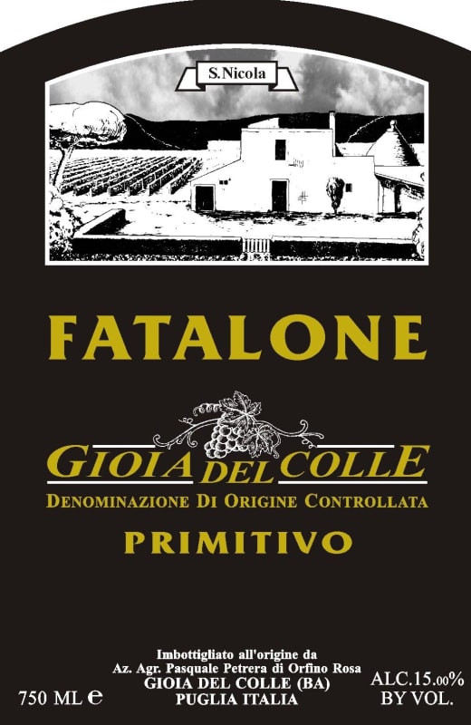 Fatalone Gioia del Colle Primitivo 2009 Front Label