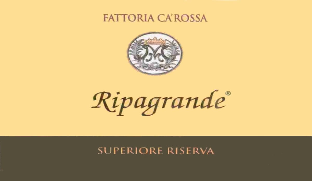 Fattoria Ca' Rossa Sangiovese di Romagna Superiore Riserva Ripagrande 2012 Front Label