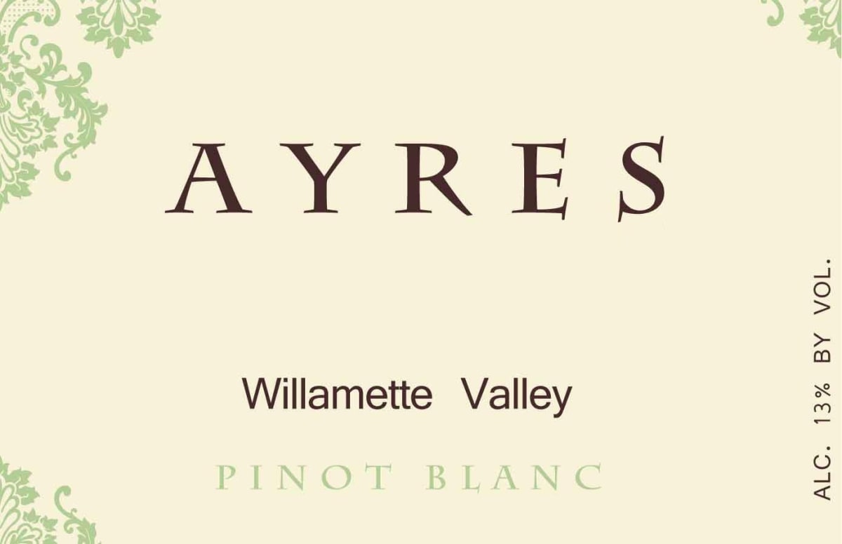 Ayres Pinot Blanc 2014 Front Label