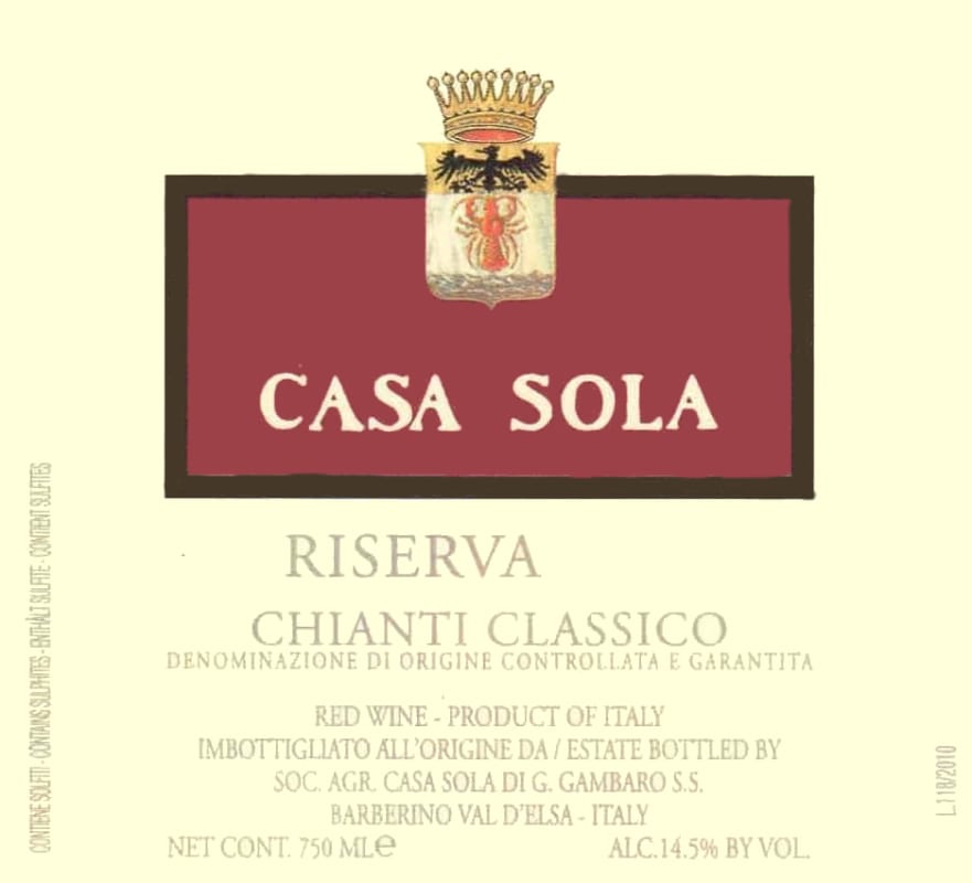 Fattoria Casa Sola Chianti Classico Riserva 2011 Front Label