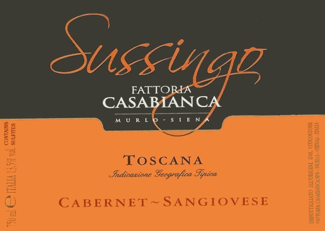 Fattoria Casabianca Toscana Sussingo 2006 Front Label