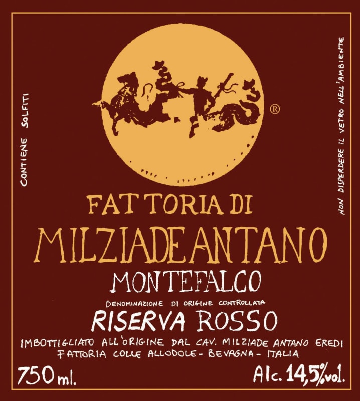 Fattoria Colleallodole Montefalco Riserva Rosso 2012 Front Label