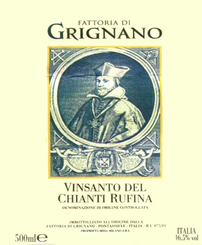 Grignano Vin Santo del Chianti Rufina 2005 Front Label