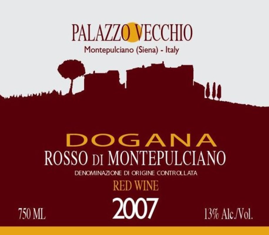 Palazzo Vecchio Rosso di Montepulciano Dogana 2007 Front Label