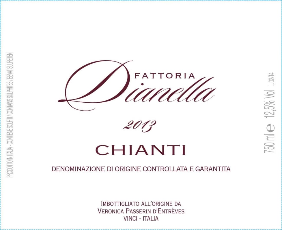 Fattoria Dianella Chianti 2013 Front Label