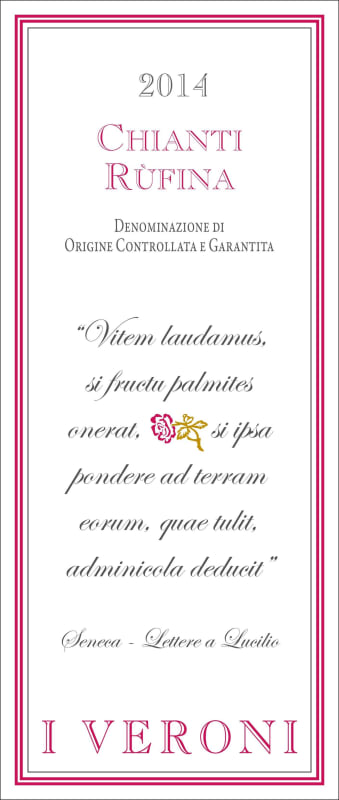 I Veroni Chianti Rufina 2014 Front Label
