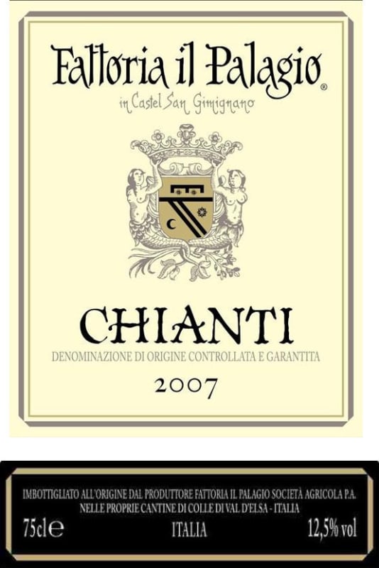 Fattoria il Palagio Chianti 2007 Front Label