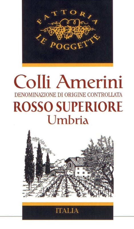 Fattoria Le Poggette Colli Amerini Superiore Rosso 2006 Front Label