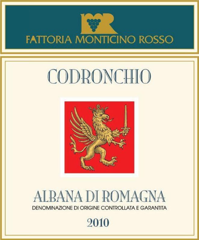 Fattoria Monticino Rosso Albana di Romagna Codronchio 2010 Front Label