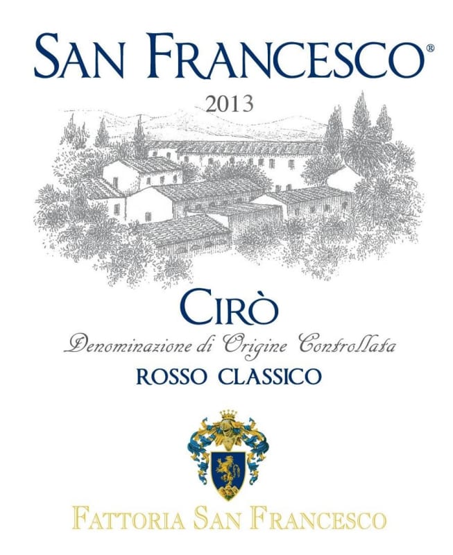 Fattoria San Francesco Ciro Classico Rosso 2013 Front Label