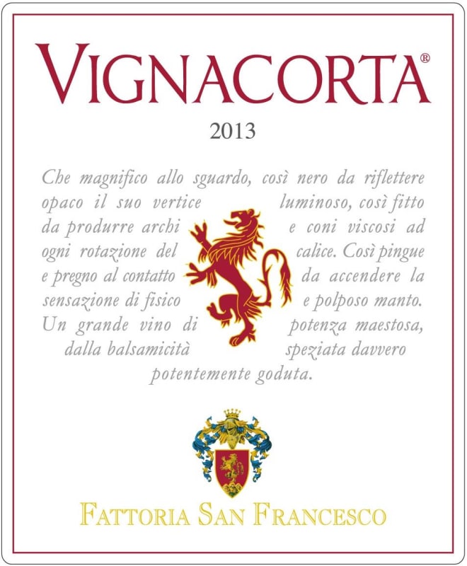 Fattoria San Francesco Calabria Vignacorta 2013 Front Label