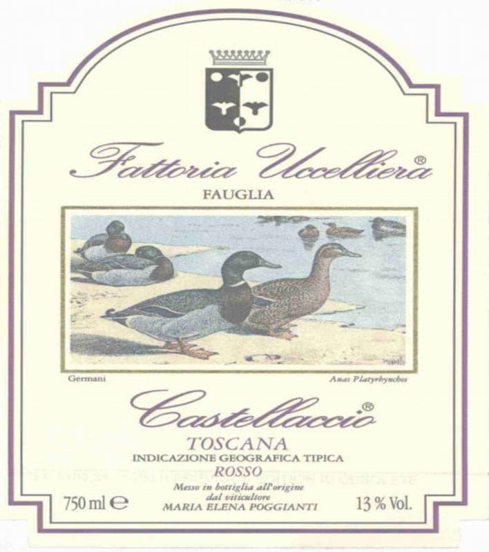 Fattoria Uccelliera Toscana Castellaccio Rosso 2003 Front Label