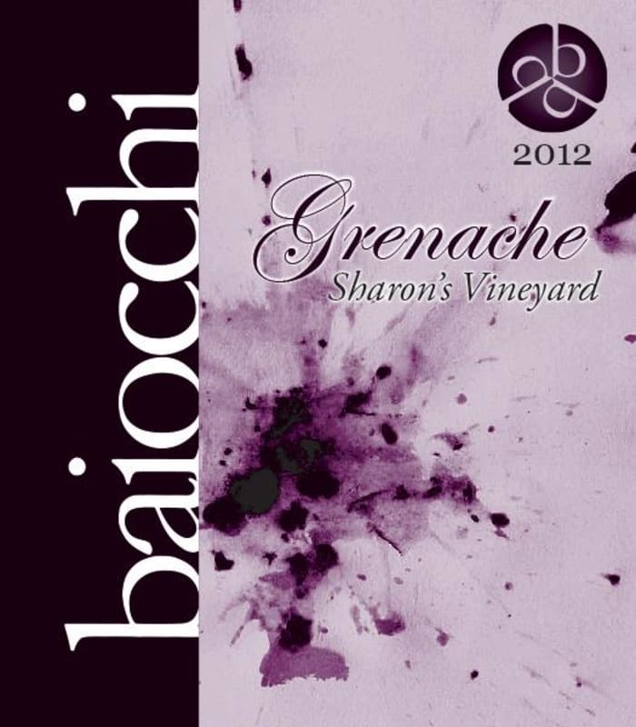 Baiocchi Sharon's Vineyard Grenache 2012 Front Label