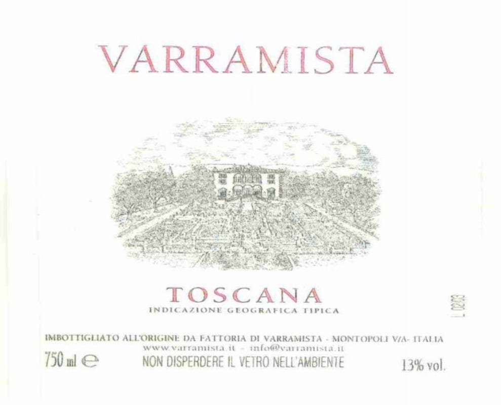 Fattoria Varramista Toscana Rosso 2003 Front Label