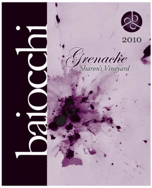 Baiocchi Sharon's Vineyard Grenache 2010 Front Label