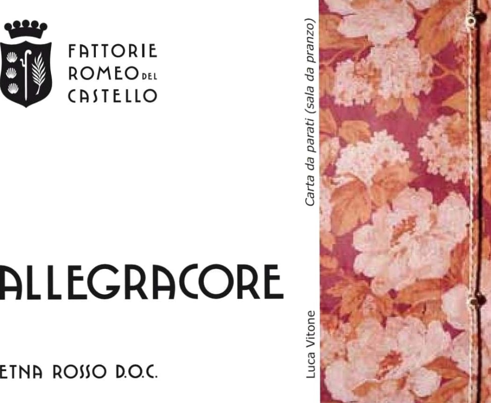 Fattorie Romeo del Castello Etna Allegracore Rosso 2012 Front Label