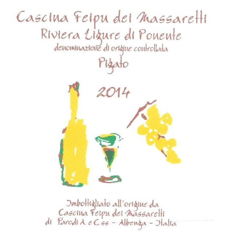 Feipu Cascina dei Massaretti Riviera Ligure di Ponente Pigato 2014 Front Label