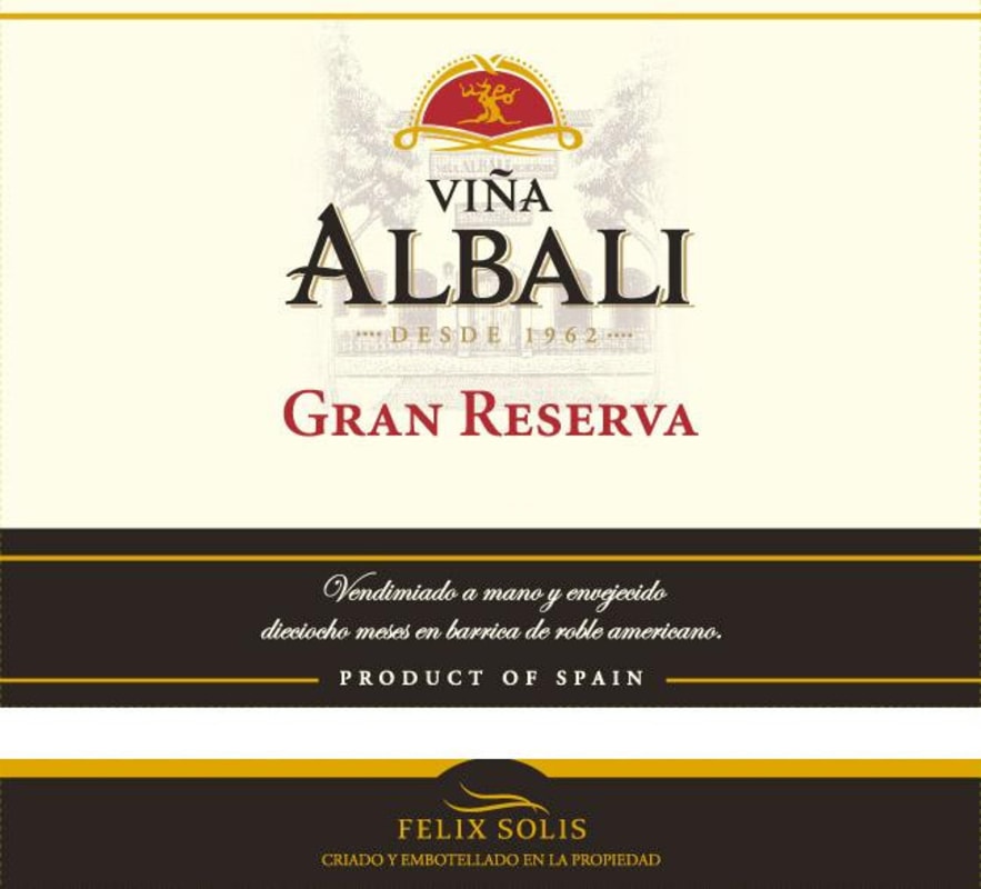Felix Solis Avantis Valdepenas Vina Albali Gran Reserva 2008 Front Label