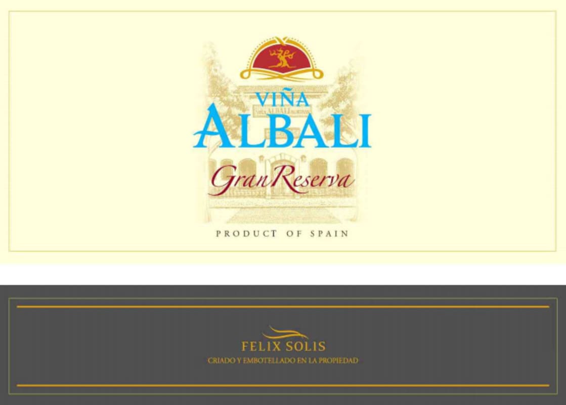Felix Solis Avantis Valdepenas Vina Albali Gran Reserva 2002 Front Label