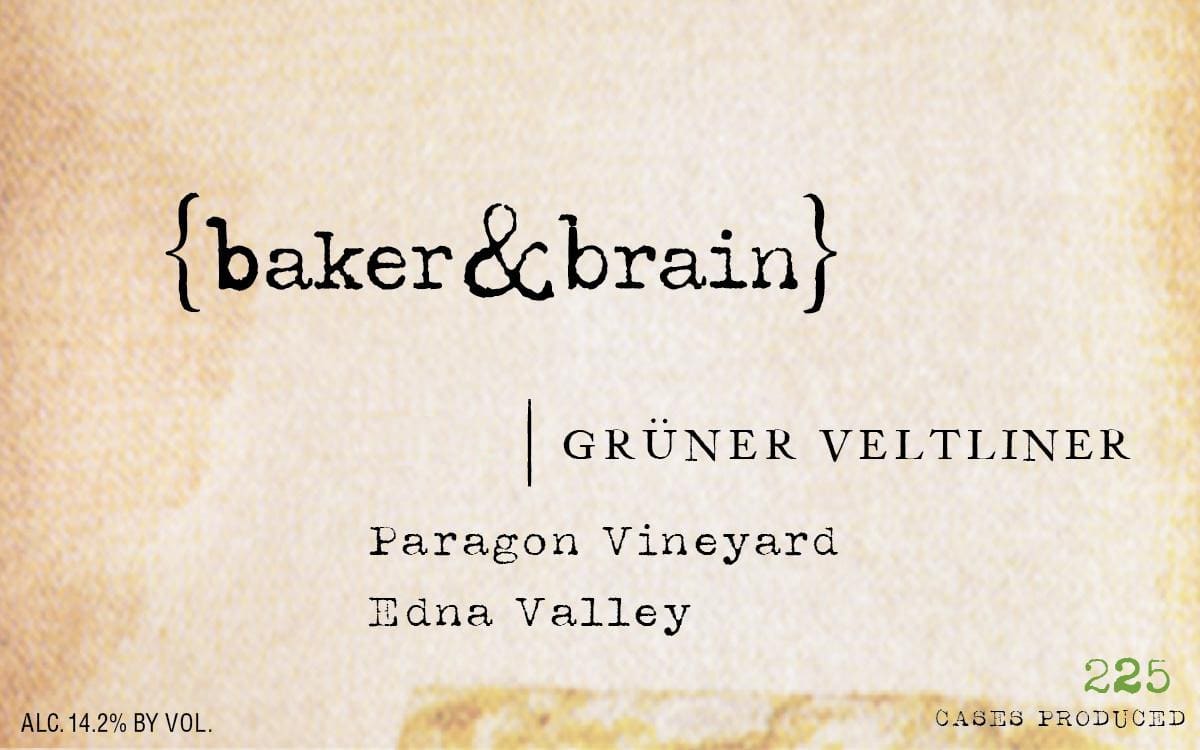 Baker & Brain Paragon Vineyard Gruner Veltliner 2014 Front Label
