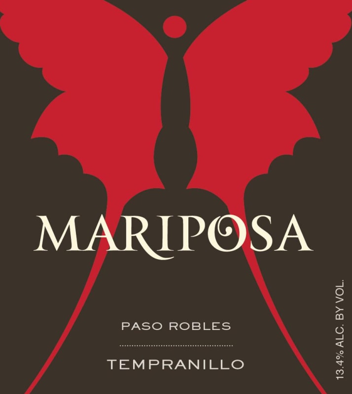 Mariposa Paso Robles Tempranillo 2013 Front Label