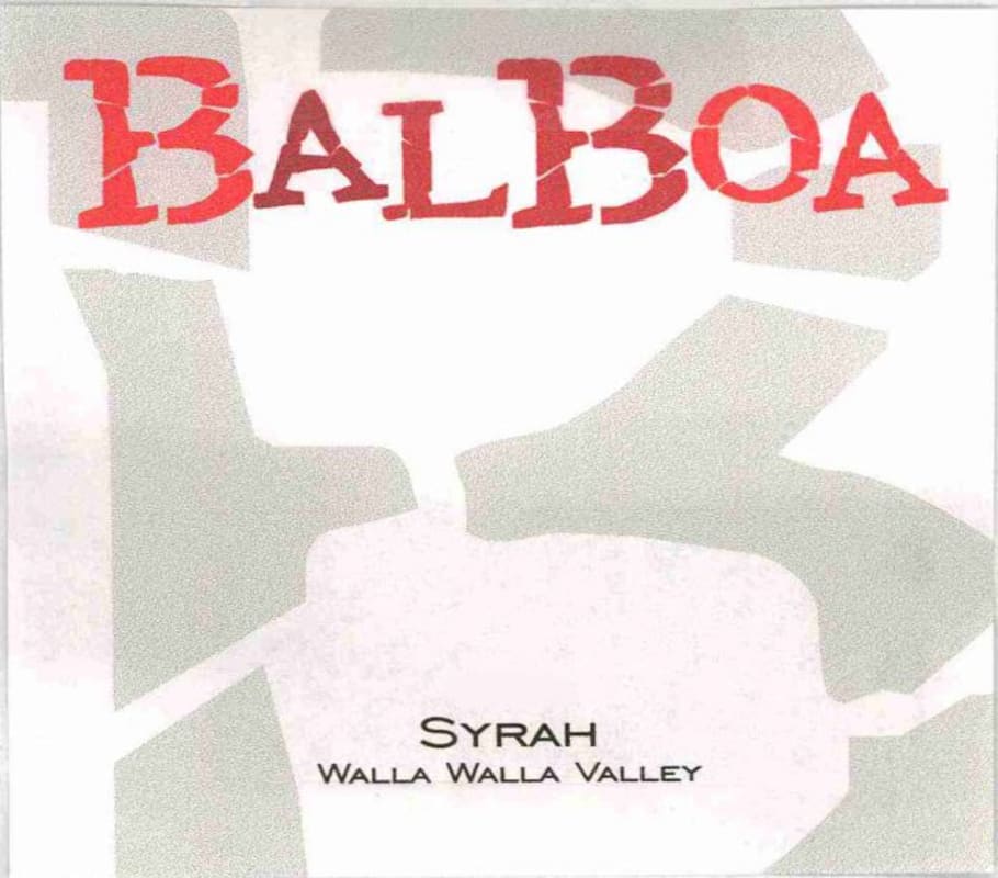 Balboa Winery Syrah 2012 Front Label
