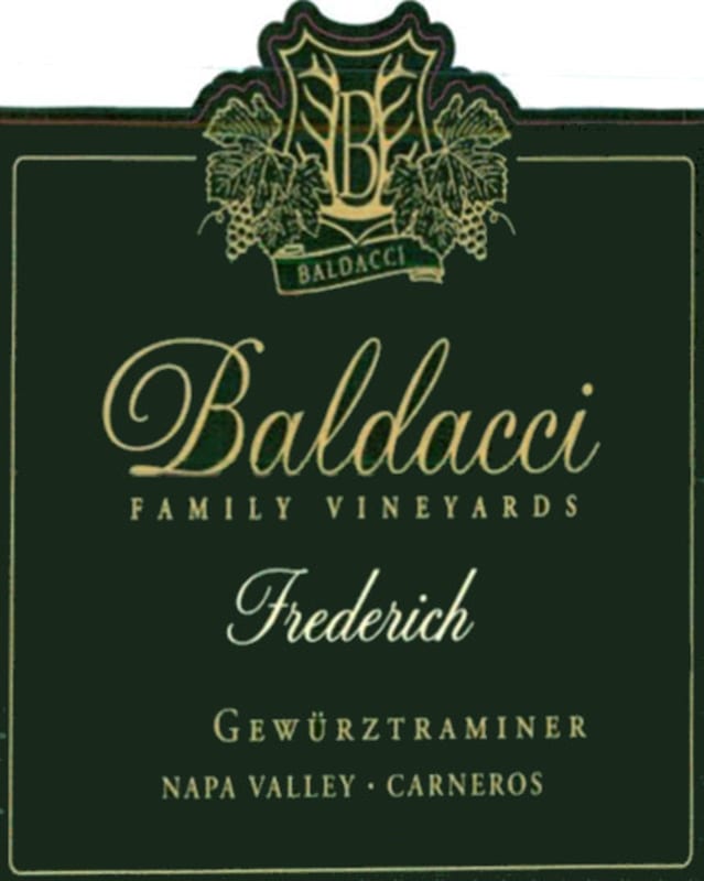 Baldacci Family Vineyards Frederich Gewurztraminer 2015 Front Label