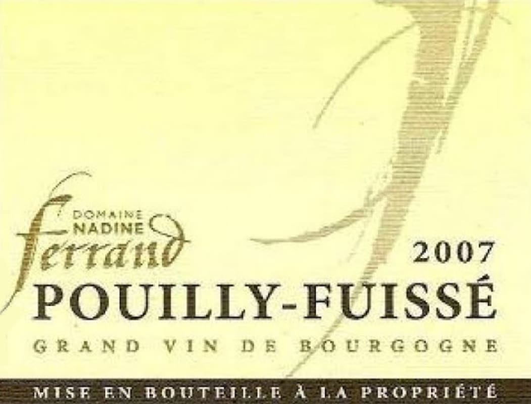 Ferrand Pascal Et Nadine Earl Pouilly-Fuisse 2007 Front Label