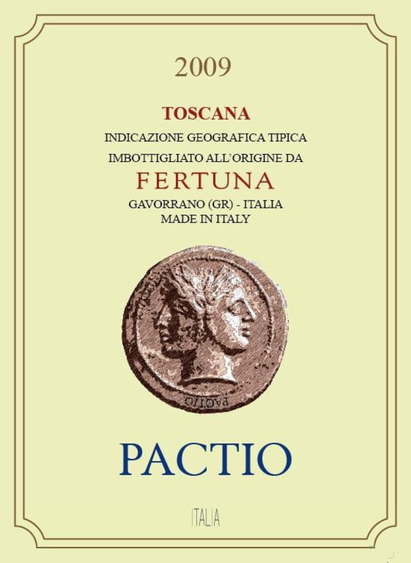 Fertuna Maremma Toscana Pactio 2009 Front Label