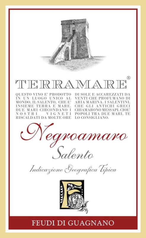 Feudi di Guagnano Salento Terramare Negroamaro 2012 Front Label