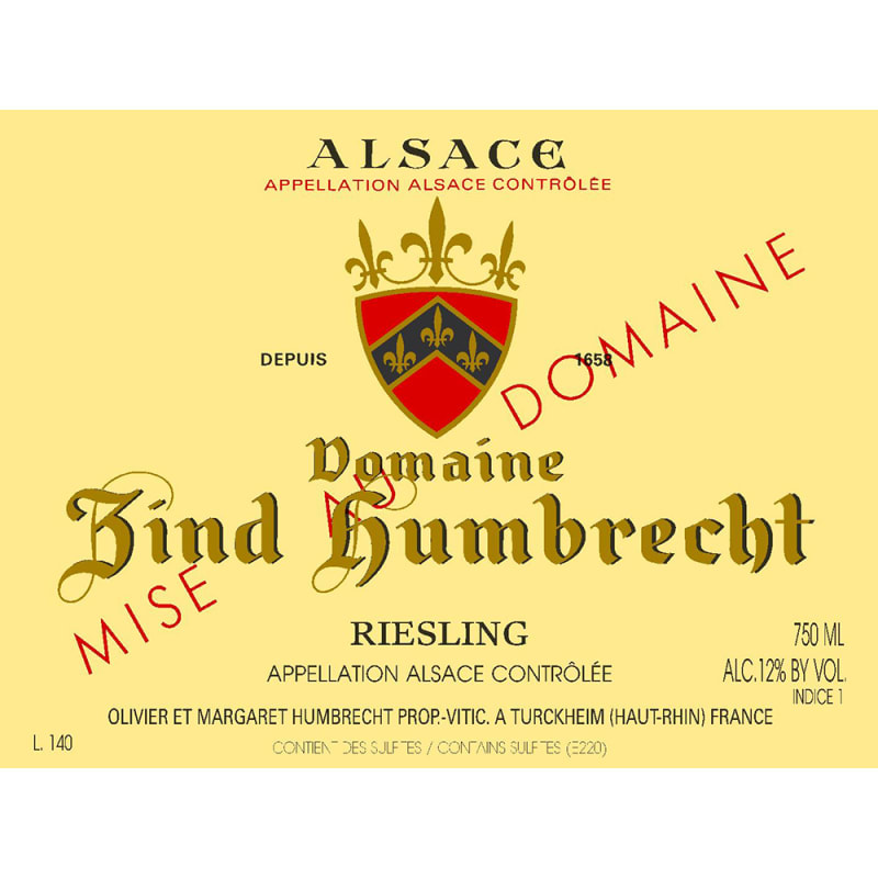 Zind-Humbrecht Turckheim Riesling 2015 Front Label