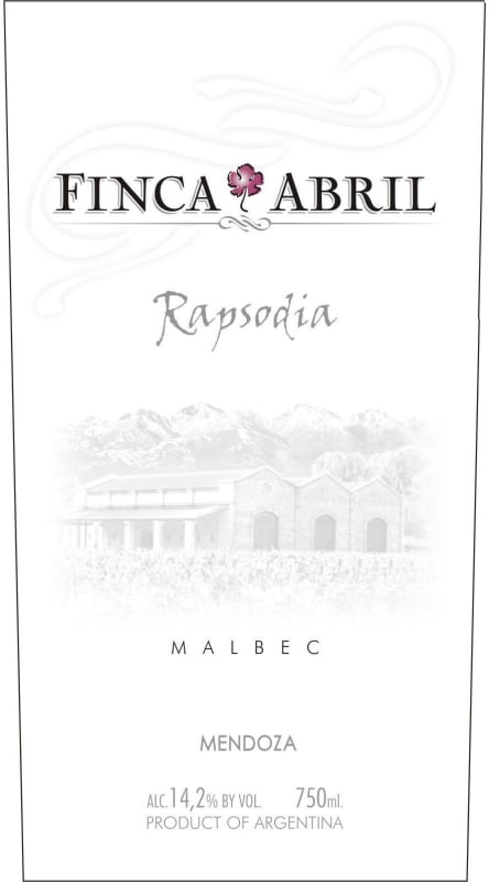 Finca Abril Rapsodia Malbec 2010 Front Label